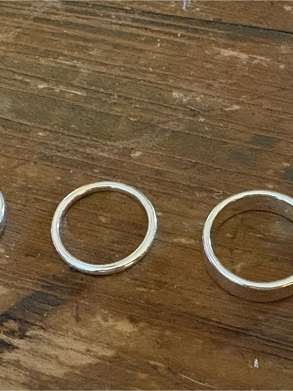 Silver Tone Stackable Rings Size 7 (free shipping)
